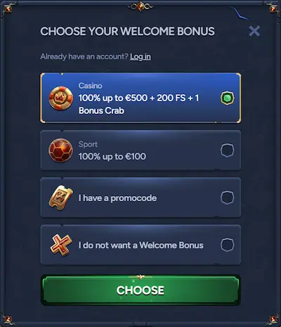BetWarts Casino register